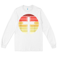 White jesus cross retro style vintage t shirt Long Sleeve Tee - linhVisuals