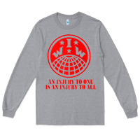 Heather Grey iww injury one is injury to all front and back red zip hoodie Long Sleeve Tee - linhVisuals