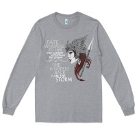 Heather Grey fate whispers to her you cannot withstand the storm t shirt Long Sleeve Tee - linhVisuals