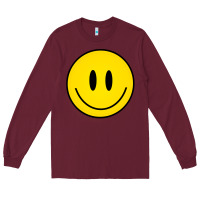 Burgundy retro happy vibe smiley face happy face graphic sweatshirt Long Sleeve Tee - linhVisuals