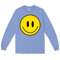Colony Blue retro happy vibe smiley face happy face graphic sweatshirt Long Sleeve Tee - linhVisuals
