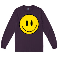 Plum retro happy vibe smiley face happy face graphic sweatshirt Long Sleeve Tee - linhVisuals