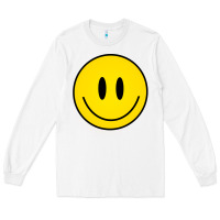 White retro happy vibe smiley face happy face graphic sweatshirt Long Sleeve Tee - linhVisuals