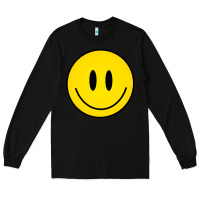 Black retro happy vibe smiley face happy face graphic sweatshirt Long Sleeve Tee - linhVisuals