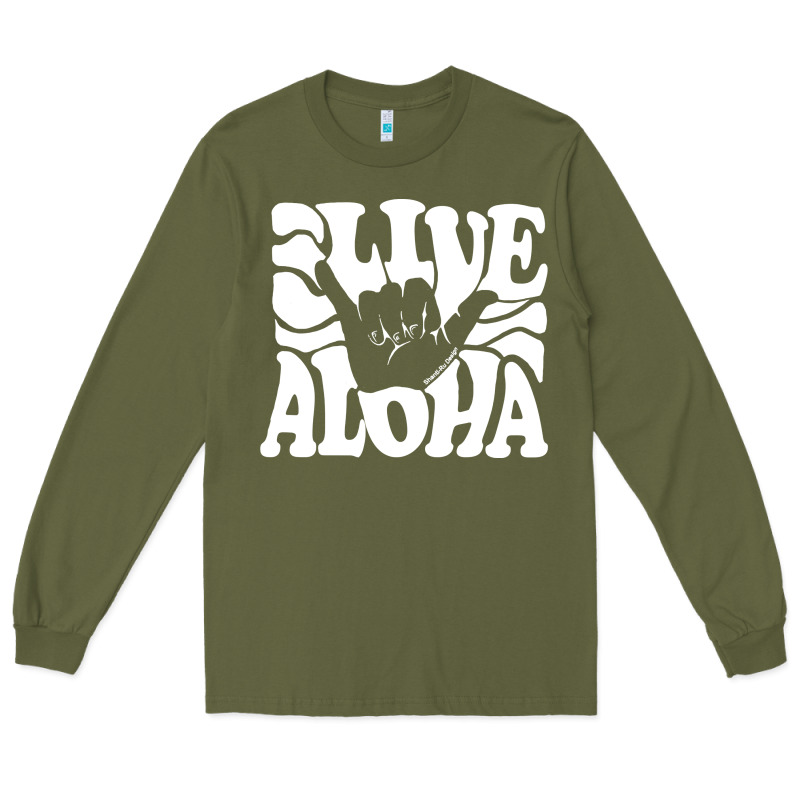 Vintage Live Aloha State Hawaiian Islands Shaka Hawaii Maui Pullover H Long Sleeve Tee by linhVisuals | Teevron