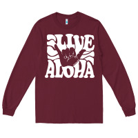 Burgundy vintage live aloha state hawaiian islands shaka hawaii maui pullover h Long Sleeve Tee - linhVisuals