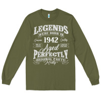 Army Green legends were born in 1942 year of birth birthday t shirt Long Sleeve Tee - linhVisuals