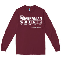 Burgundy dog pomeranian cute dog puppy pet black paw Long Sleeve Tee - linhVisuals