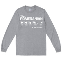 Heather Grey dog pomeranian cute dog puppy pet black paw Long Sleeve Tee - linhVisuals