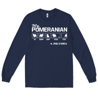Navy dog pomeranian cute dog puppy pet black paw Long Sleeve Tee - linhVisuals