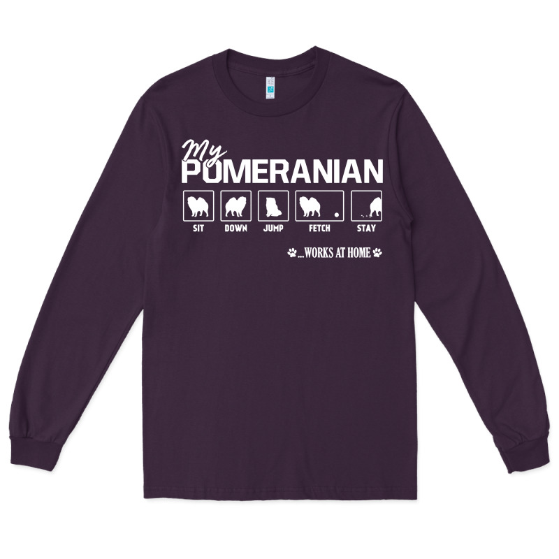 Dog Pomeranian Cute Dog Puppy Pet Black Paw Long Sleeve Tee by linhVisuals | Teevron