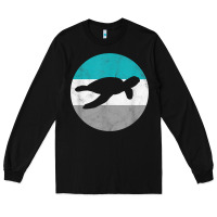 Black sea turtle retro gift for men or boys t shirt Long Sleeve Tee - linhVisuals