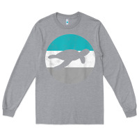Heather Grey sea turtle retro gift for men or boys t shirt Long Sleeve Tee - linhVisuals
