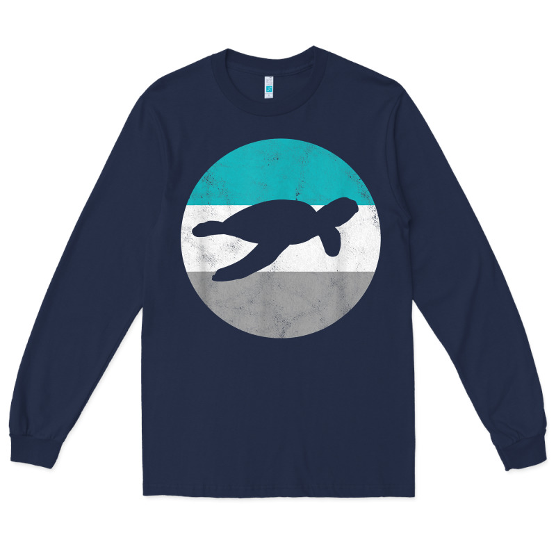 Sea Turtle Retro Gift For Men Or Boys T Shirt Long Sleeve Tee by linhVisuals | Teevron