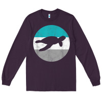 Plum sea turtle retro gift for men or boys t shirt Long Sleeve Tee - linhVisuals