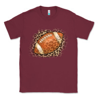 Burgundy American Football Leopard Classic Tee - CowCowDesign