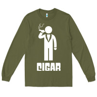 Army Green cigar smoker Long Sleeve Tee - linhVisuals