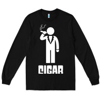 Black cigar smoker Long Sleeve Tee - linhVisuals