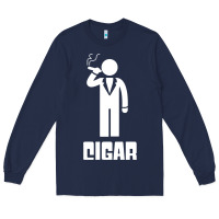 Navy cigar smoker Long Sleeve Tee - linhVisuals