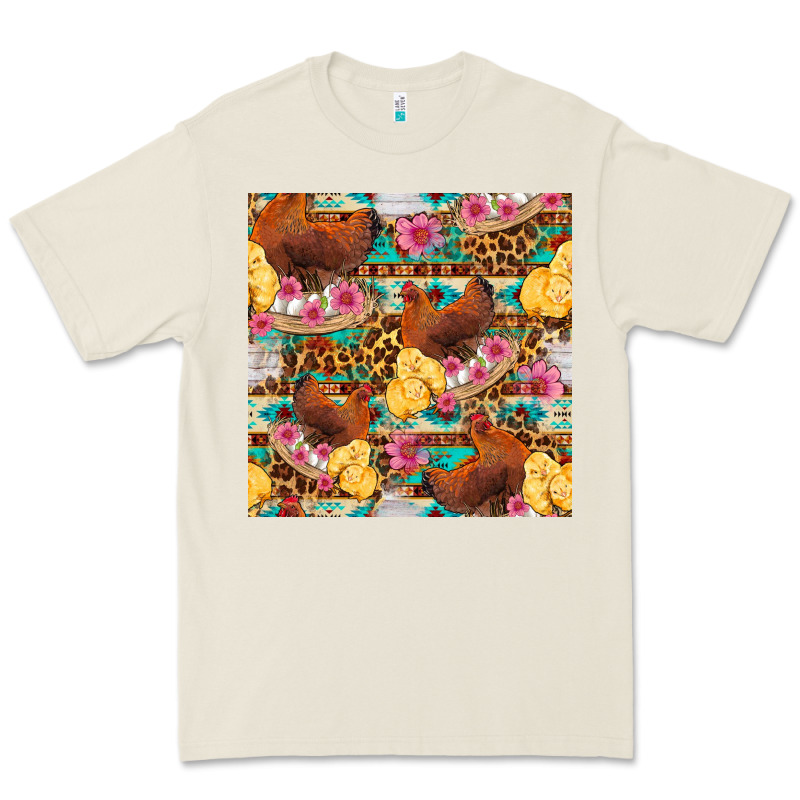 Chicken And Chicks With Flowers Seamless Pattern Premium Tee by FaDigitalArtStudio | Teevron