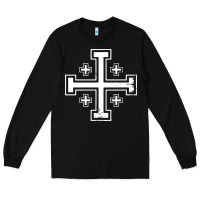 Black crusader cross of jerusalem knights templa Long Sleeve Tee - linhVisuals
