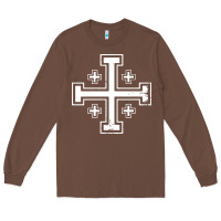 Chestnut crusader cross of jerusalem knights templa Long Sleeve Tee - linhVisuals