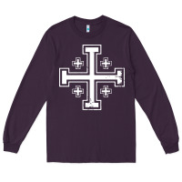 Plum crusader cross of jerusalem knights templa Long Sleeve Tee - linhVisuals