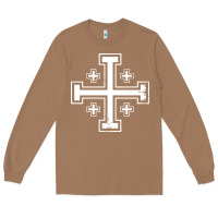 Toasted Coconut crusader cross of jerusalem knights templa Long Sleeve Tee - linhVisuals