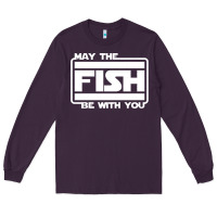 Plum May The Fish Be With You Fishing3 Long Sleeve Tee - linhVisuals