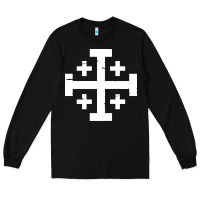Black crusader cross of jerusalem Long Sleeve Tee - linhVisuals