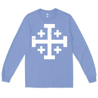 Colony Blue crusader cross of jerusalem Long Sleeve Tee - linhVisuals