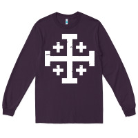 Plum crusader cross of jerusalem Long Sleeve Tee - linhVisuals
