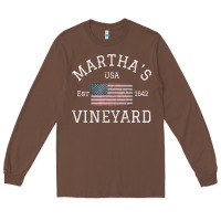 Martha's Vineyard Massachusetts American Flag Usa Vintage Pullover Hoo Long Sleeve Tee | Teevron