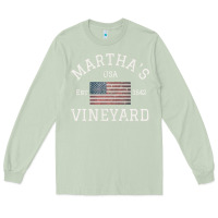 Matcha martha's vineyard massachusetts american flag usa vintage pullover hoo Long Sleeve Tee - linhVisuals