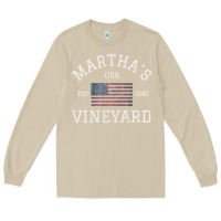 Mushroom martha's vineyard massachusetts american flag usa vintage pullover hoo Long Sleeve Tee - linhVisuals