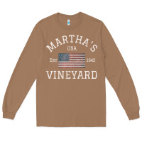 Toasted Coconut martha's vineyard massachusetts american flag usa vintage pullover hoo Long Sleeve Tee - linhVisuals