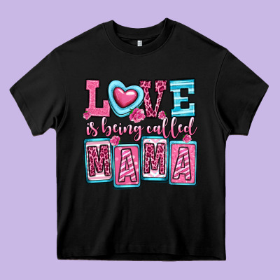 Love Is Being Called Mama Heavy Core Tee Designed By Oliviacreatesart