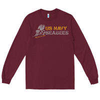 Burgundy us navy seabees we build, we fight us navy sweatshirt Long Sleeve Tee - linhVisuals