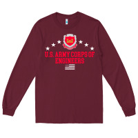 Burgundy us army corps of engineers (usace) pullover hoodie Long Sleeve Tee - linhVisuals
