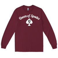 Burgundy queen of spades clothes for women   qos tee t shirt Long Sleeve Tee - linhVisuals
