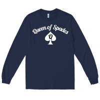 Navy queen of spades clothes for women   qos tee t shirt Long Sleeve Tee - linhVisuals