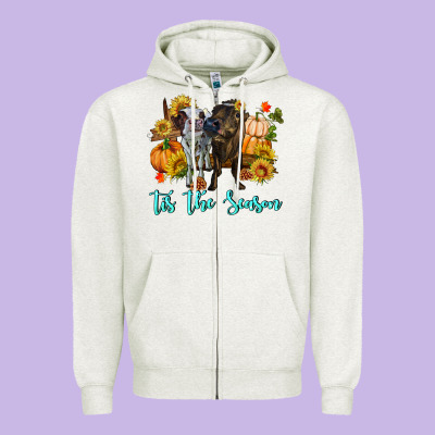 Tis The Season Cows Zipper Hoodie Designed By Ranaportraitstore