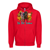 Red Tis The Season Cows Zipper Hoodie - RanaPortraitStore