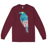Burgundy raven t  shirt the raven t  shirt Long Sleeve Tee - linhVisuals