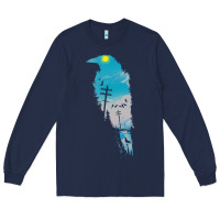 Navy raven t  shirt the raven t  shirt Long Sleeve Tee - linhVisuals