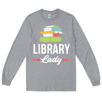 Heather Grey womens funny library lady librarian library assistant t shirt Long Sleeve Tee - linhVisuals