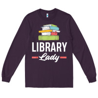 Plum womens funny library lady librarian library assistant t shirt Long Sleeve Tee - linhVisuals