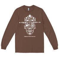 Chestnut national park service, skull animals hiking camping eliments t shirt Long Sleeve Tee - linhVisuals