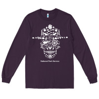 Plum national park service, skull animals hiking camping eliments t shirt Long Sleeve Tee - linhVisuals