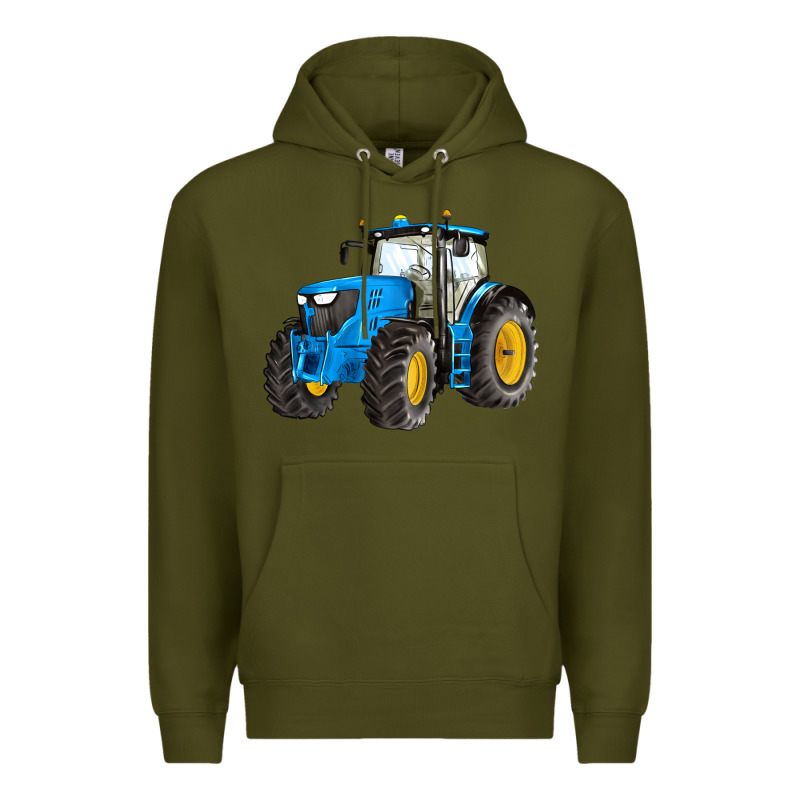 Western Farm Tractor Blue Premium Hoodie by Artiststas | Teevron